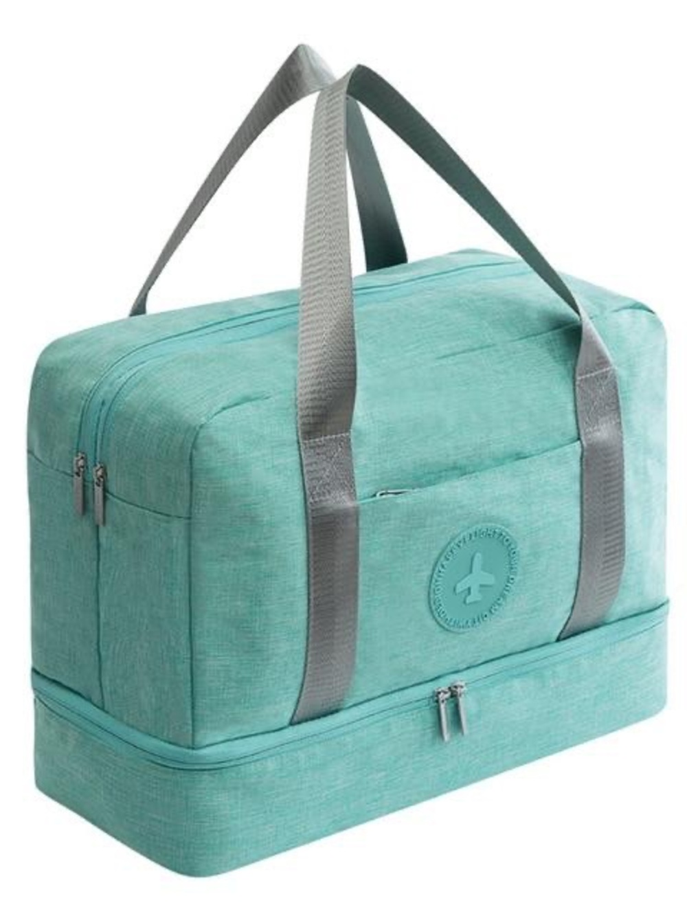 Happy Flight Teal Travel or Gym Bag – Multi-Compartment Shoe & Waterproof Duffel
